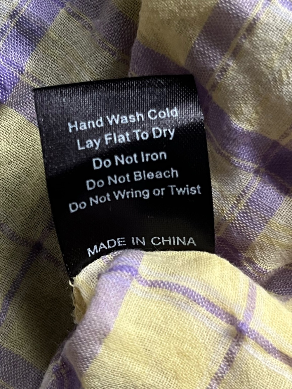 Pol Yellow Purple Lightweight 100% Cotton Oversized Crinkle Button Down Shirt S - Picture 6 of 8